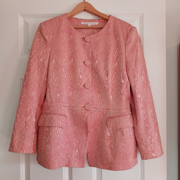 Veronica Beard Eris Fitted Brocade Moiré Jacket Blazer - Picture 2 of 8